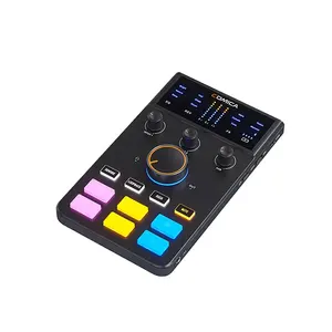 COMICA Profession Adjustable Volume Audio Live Streaming Instrument Sound Card Dj Music Mixer Audio Interfaces Sound Card Mixer