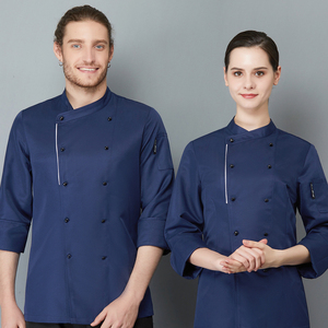 Chaqueta de Chef de Manga Larga, Mezcla de Poliéster y Lona, con Aberturas Laterales, Ropa de Trabajo para Cocina - Product Image 3