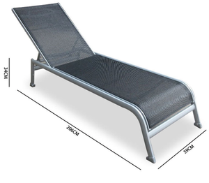 แปรงอลูมิเนียมปรับลานเฟอร์นิเจอร์พัดลมอากาศชายหาดเลานจ์เก้าอี้พักผ่อนกลางแจ้งเก้าอี้อาบแดด - Product Image 6