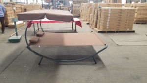 Double chaise longue d'extérieur avec coussin à baldaquin Chaise longue <span class=keywords><strong>de</strong></span> relaxation <span class=keywords><strong>Salon</strong></span> <span class=keywords><strong>de</strong></span> <span class=keywords><strong>jardin</strong></span> imperméable Capacité <span class=keywords><strong>de</strong></span> charge <span class=keywords><strong>de</strong></span> 200 kg - Product Image 6