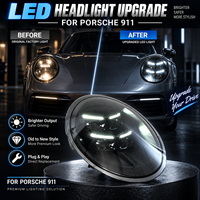 Ensemble de phares LED BK pour Porsche 911 2012-2019 992 Style Matrix Faisceau Plat Clignotant Séquentiel Plug and Play