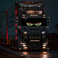 24*48 RVB Animation personnalisée Programmable Flexible LED Fenêtre de voiture Affichage Lumière Nouveau Camion Publicité Logo Angel Devil Eye
