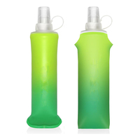 Gourde souple pliable en TPU sans BPA avec logo personnalisé, dégradé de couleurs, pour la course à pied, le cyclisme et l'escalade