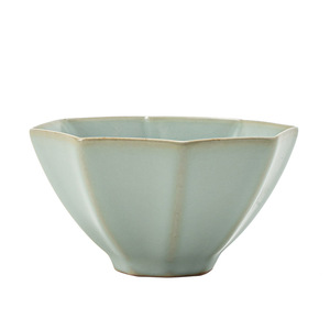 Taza de té octogonal de porcelana Ru Ware con esmalte craquelado, taza de té tradicional china de Kung Fu para uso doméstico. - Product Image 5