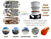 Trituradora de Cono de un Solo Cilindro SC100 con Capacidad de 45-135 t/h y Alimentación Máxima de 150 mm para Trituración Fina de Granito, Basalto y Mineral de Hierro