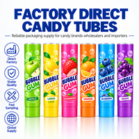 Tube d'emballage pour chewing-gum de qualité alimentaire avec logo personnalisé, 40 ml, en aluminium et plastique laminé, imprimé UV, avec bouchon à vis