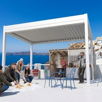 Pergola en aluminium Sweet Home avec toit rétractable motorisé à lames orientables, imperméable et écologique pour l'extérieur