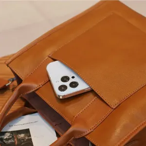 Sacs à main AndoBag pour femmes, sac fourre-tout en cuir de vache véritable, sac à bandoulière de grande capacité, sac à main tendance, 2330 - Product Image 5