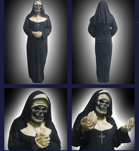 <span class=keywords><strong>Disfraz</strong></span> de Halloween RICHSHINING, <span class=keywords><strong>Disfraz</strong></span> de Zombi Terrorífico, Túnica Larga, Monja Sangrienta Espeluznante, <span class=keywords><strong>Bruja</strong></span> de Terror, Máscara de Diablo <span class=keywords><strong>Realista</strong></span> - Product Image 6