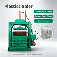 Presse à balles hydraulique pour déchets plastiques, compacteur vertical de déchets plastiques pour station de recyclage