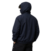 Veste à capuche coupe-vent personnalisée OEM, Blouson coupe-vent ample pour homme avec demi-zip et masque facial, Vêtement de sport ODM