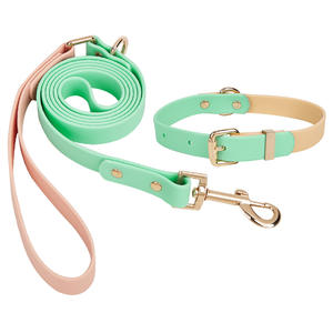 <span class=keywords><strong>Collar</strong></span> de perro de PVC ajustable de lujo personalizado conjunto de correa impermeable con impresión personalizada y cintas para pasear al perro - Product Image 2
