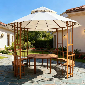 Pavillon <span class=keywords><strong>en</strong></span> fonte de <span class=keywords><strong>fer</strong></span> de style château, fabriqué <span class=keywords><strong>en</strong></span> usine, avec revêtement résistant aux intempéries <span class=keywords><strong>en</strong></span> acier galvanisé, gazebo de jardin moderne - Product Image 1