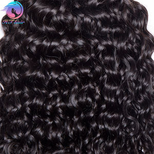 Gelombang air bundel manusia rambut basah dan bergelombang 4 bundel rambut manusia tanpa proses rambut Virgin Brasil dengan penutup Peru - Product Image 4