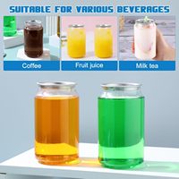 Pot en plastique PET transparent de 330 ml avec logo personnalisé, couvercle à anneau facile à ouvrir, qualité alimentaire, pour thé, boisson, jus