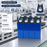 Cellule de batterie prismatique LiFePO4 LF334 340Ah 3.2V pour système de stockage d'énergie, utilisation solaire et alimentation électrique, vente en gros