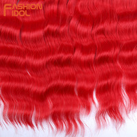 Extensions de cheveux synthétiques Lena Red à double trame, ondulées, pour tressage au crochet, 24 pouces, résistantes à la chaleur, teintes, 60 mèches par paquet