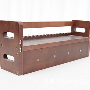 Wooden Wall-Mounted Storage Rack With <b>Hooks</b> For Coats Hats Keys Home Living Room Organizer Retro Style - Product Image 2
