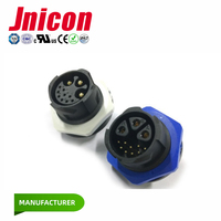 Jnicon 3 + 9 12 broches 3pin puissance 9pin signal prise femelle montage sur panneau 30A + 5A connecteur de fil électrique étanche