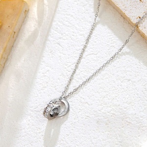 Collares con Colgante de Corazón de Acero Inoxidable, Unisex, Color Oro/Plata, Cadena con Diseño de Olas, Tendencia de Moda para Festivales, Gran Venta - Product Image 4