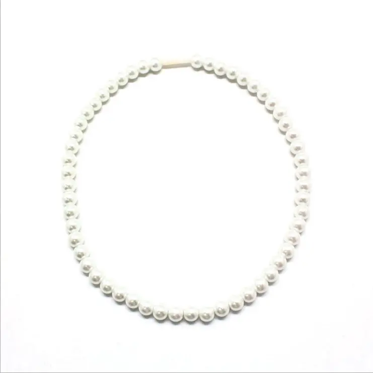 Mädchen Frauen Mode Valentine Paar 8mm Glas Perle Halskette Schmuck Geschenk Perle Halskette