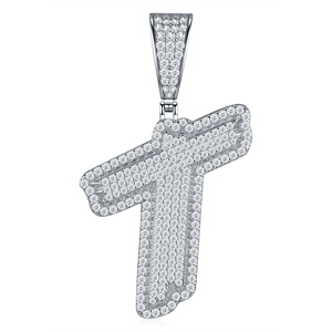 Collar con Colgante de Moissanita <span class=keywords><strong>I</strong></span> Etter <span class=keywords><strong>N</strong></span> VVS Personalizado, Estilo Hip Hop, Chapado en Platino sobre Plata 925, Joyerí<span class=keywords><strong>a</strong></span> Fina para Hombre - Product Image 3