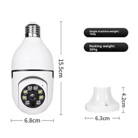 Caméra de sécurité domestique E27 avec ampoule, vision nocturne couleur HD, rotation panoramique/inclinaison à 360°, Wi-Fi sans fil, audio bidirectionnel, détection de mouvement