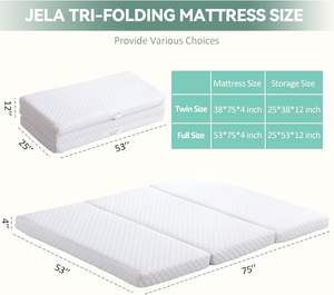 Jela Foldable Mattress Trifold Memory Foam Waterproof Floor <strong>Bed</strong> with Storage Bag, Folding Mattress for <strong>Guest</strong> <strong>Bed</strong>, RV, Camping - Product Image 4