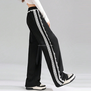 <span class=keywords><strong>Pantalon</strong></span> de survêtement floral personnalisé en patchwork de dentelle pour femme, bas de pyjama décontracté pour dames - Product Image 3