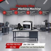Machine de marquage au laser à fibre portable HS Laser 20W 30W 50W pour la gravure des métaux