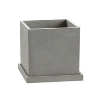 Pots de plantes gris de forme carrée au design moderne avec trou de drainage, pots de fleurs et jardinières en gros pour la décoration de jardin à domicile