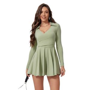 Женское Спортивное платье для йоги, дышащая Новая Европейская и американская юбка для гольфа и тенниса с передним логотипом - Product Image 5