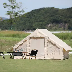 Glamping Canvas Cloth Family Party Events Big Size Air Inflatable Tent Outdoor Camping For 8 Person