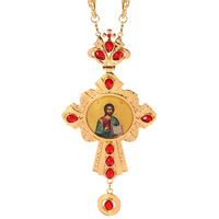 Collier pendentif croix orthodoxe plaqué or de luxe avec émail rouge et icône de Jésus, bijoux religieux chrétiens, cadeau pour homme et femme