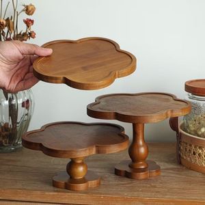 Bandeja de madera para pasteles y postres de 19 cm y 17,5 cm de bambú para vajilla de fiesta de cumpleaños - Product Image 3
