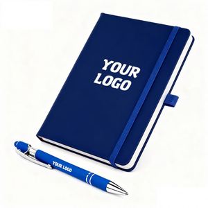 Customized Personalized Paper Notebooks Hardcover <b>Journal</b> A6 A5 Pu Leather Notebook With Pen Holder - Product Image 1