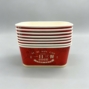 Bol en papier alimentaire anti-fuite, enduit de PE, résistant à l'huile, imprimé en 0-8 couleurs, dimensions personnalisées pour aliments marinés et desserts - Product Image 1