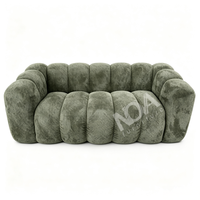 Vakuumkomprimiertes 3-Sitzer-Sofa aus Bubble-Bouclé-Stoff, modernes, geschwungenes Polstersofa für das Wohnzimmer