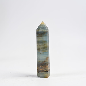 Torre de Cristal Natural al por Mayor, Punta de Ágata Azul, Obelisco de Ónix Azul, Gema Suelta para Manualidades y Decoración del Hogar - Product Image 1