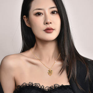 Collana con ciondolo elegante con lettera apribile-gioielli di <span class=keywords><strong>moda</strong></span> personalizzati incisi con <span class=keywords><strong>spazio</strong></span> messaggio personalizzato - Product Image 3