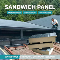 Panneau sandwich extérieur en aluminium avec âme en PU, ignifuge, insonorisant, écologique, double couche isolante pour la construction