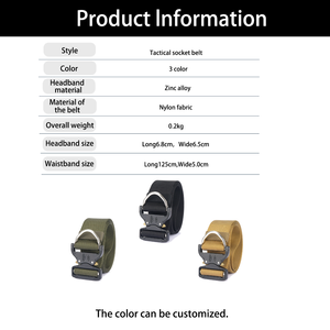 Cintura Tattica Resistente con Sgancio Rapido Automatico, 1,5 Pollici Interna e 2 Pollici Esterna, Fibbia in Lega di Nylon, 125CM - Product Image 2