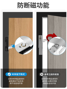 Cerradura de Puerta de Aluminio de Seis Núcleos Kob, Tipo Panel Estrecho Resistente con Llave, Tipo Inteligente y Robusto para Uso Doméstico - Product Image 5
