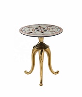 2024 dernier design européen couleur vive meubles de salon turcs dessus en marbre coloré café thé table d'appoint mobile