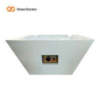 Brasero à gaz en acier corten blanc avec effet cascade, chauffage au gaz naturel écologique pour la décoration de jardin et de bord de piscine