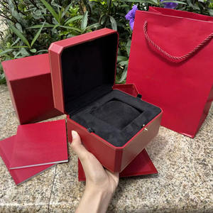 Wholesale Eco-Friendly Leather <b>Paper</b> Luxury watch Boxes Custom Brand <b>Red</b> Cardboard <b>Paper</b> watch Box with Logo - Product Image 6