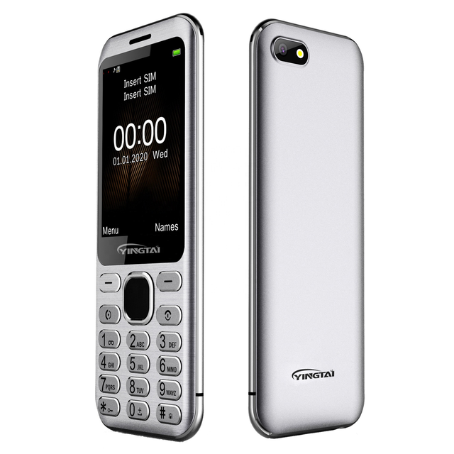 Yingtai Factory Sell Gsm Very Slim Basic Feature Mobile Phone with Metal Middle Frame, CE&RoHS Approved
