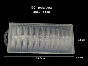 Meilleures ventes : 504 capsules d'<span class=keywords><strong>ongles</strong></span> artificiels transparentes en acrylique, forme cercueil, à couverture complète, pour extension, avec logo personnalisé, vente en gros - Product Image 5