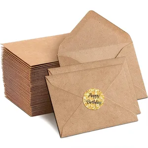 Busta per imballaggio di posta in carta Kraft marrone personalizzata di fabbrica stampa Logo portafoglio per buste in contanti Kraft