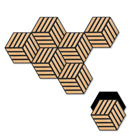 Hexagone auto-adhésif moderne à haute densité bricolage placage de bois panneaux décoratifs pour animaux de compagnie panneaux acoustiques muraux insonorisants